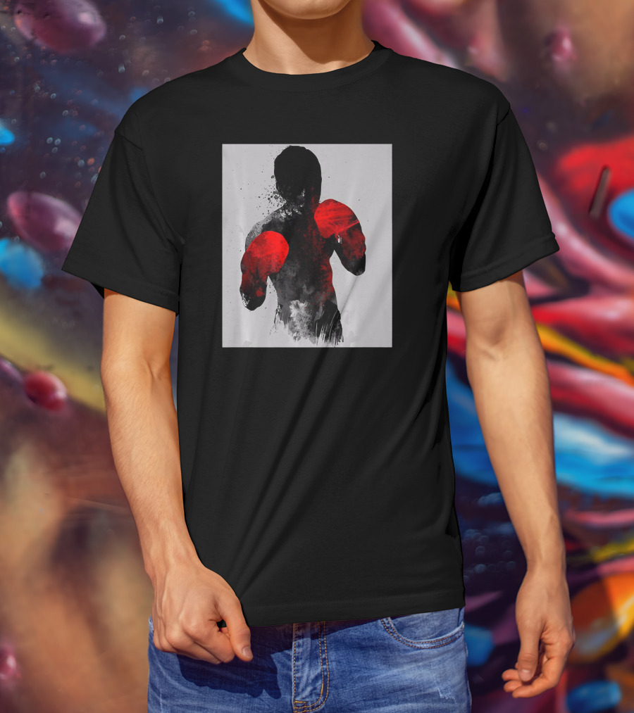 Striker Boxing Muay Thai Kickboxing MMA Red Gloves Fighter T-Shirt