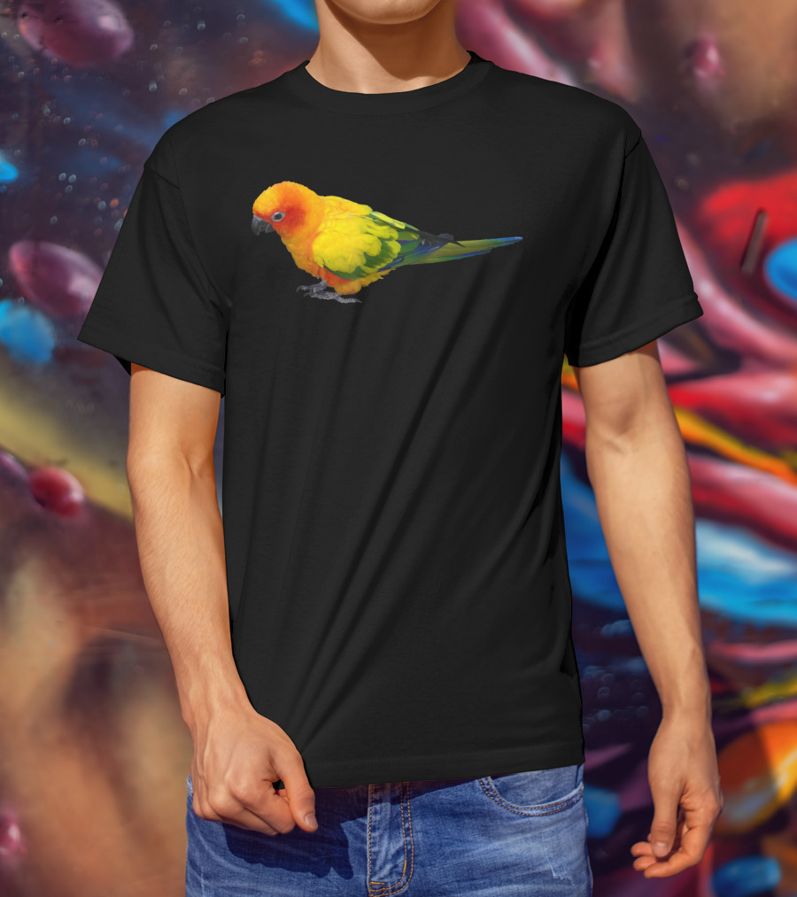 Sun Conure Colorful Parrot Bird Vibrant Tropical Plumage T-Shirt