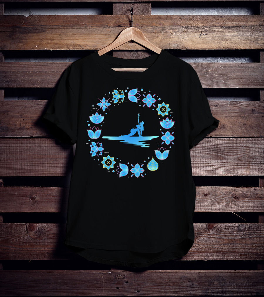 SUP Yoga Paddle Board Zen Vibe Lotus Mandala Blossom Ocean Harmony T-Shirt
