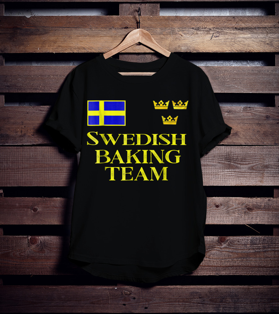 Swedish Baking Team Christmas Cookies Swedish Flag And Three Crowns T-Shirt