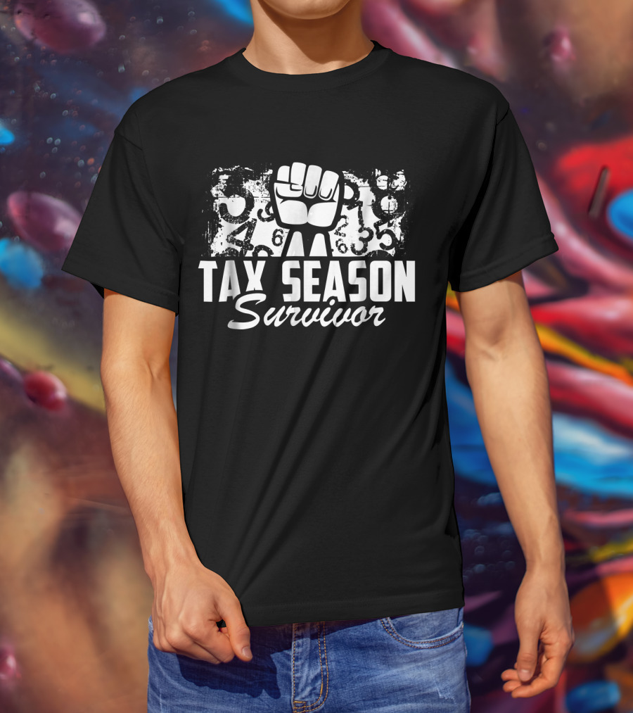 Tax Season Survivor Accountant Fist And Numbers T-Shirt