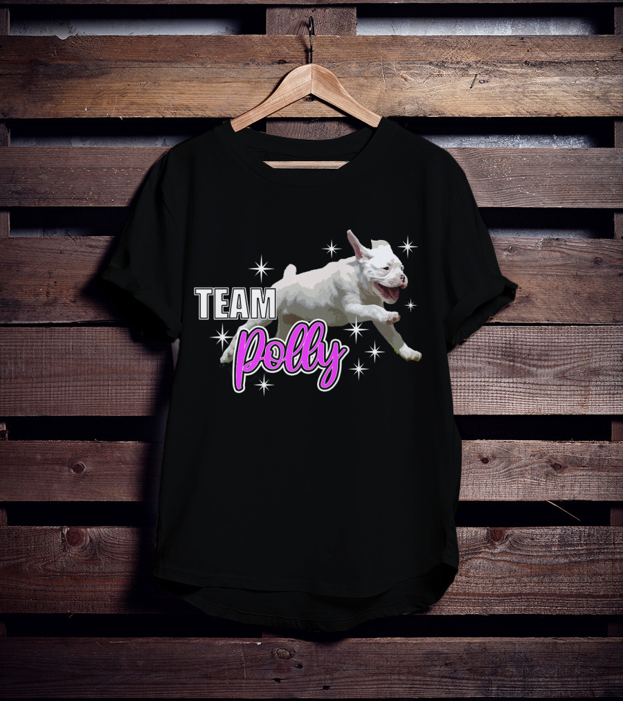 Team Polly Joyful Running Puppy With Stars T-Shirt