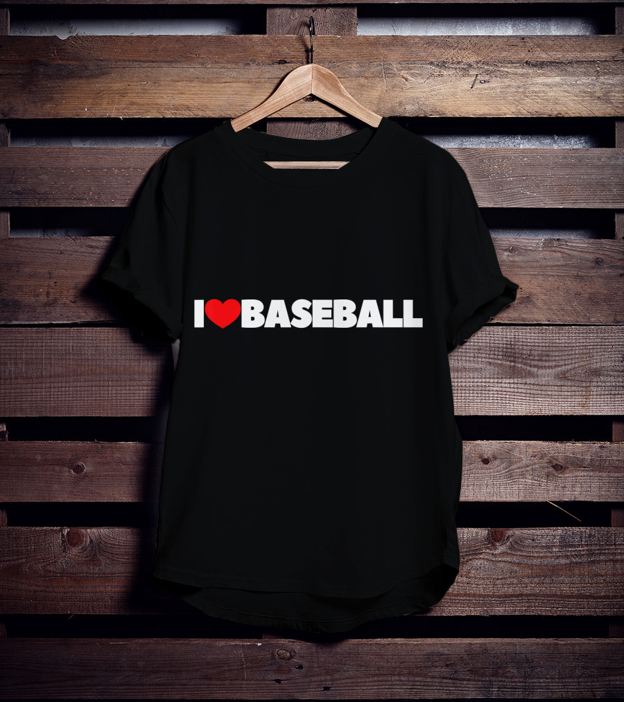 I Love Baseball Heart Icon T-Shirt