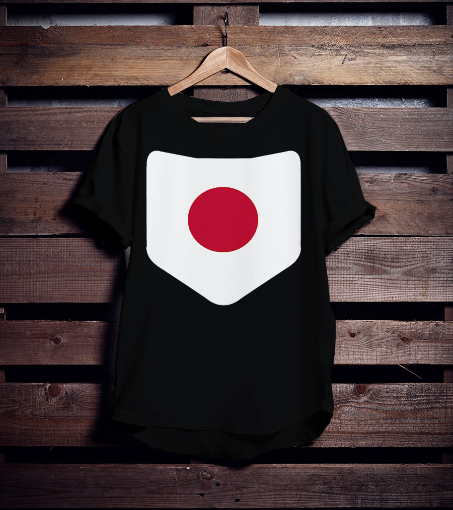 Japan Symbol Emblem With Printed Japanese Flag T-Shirt