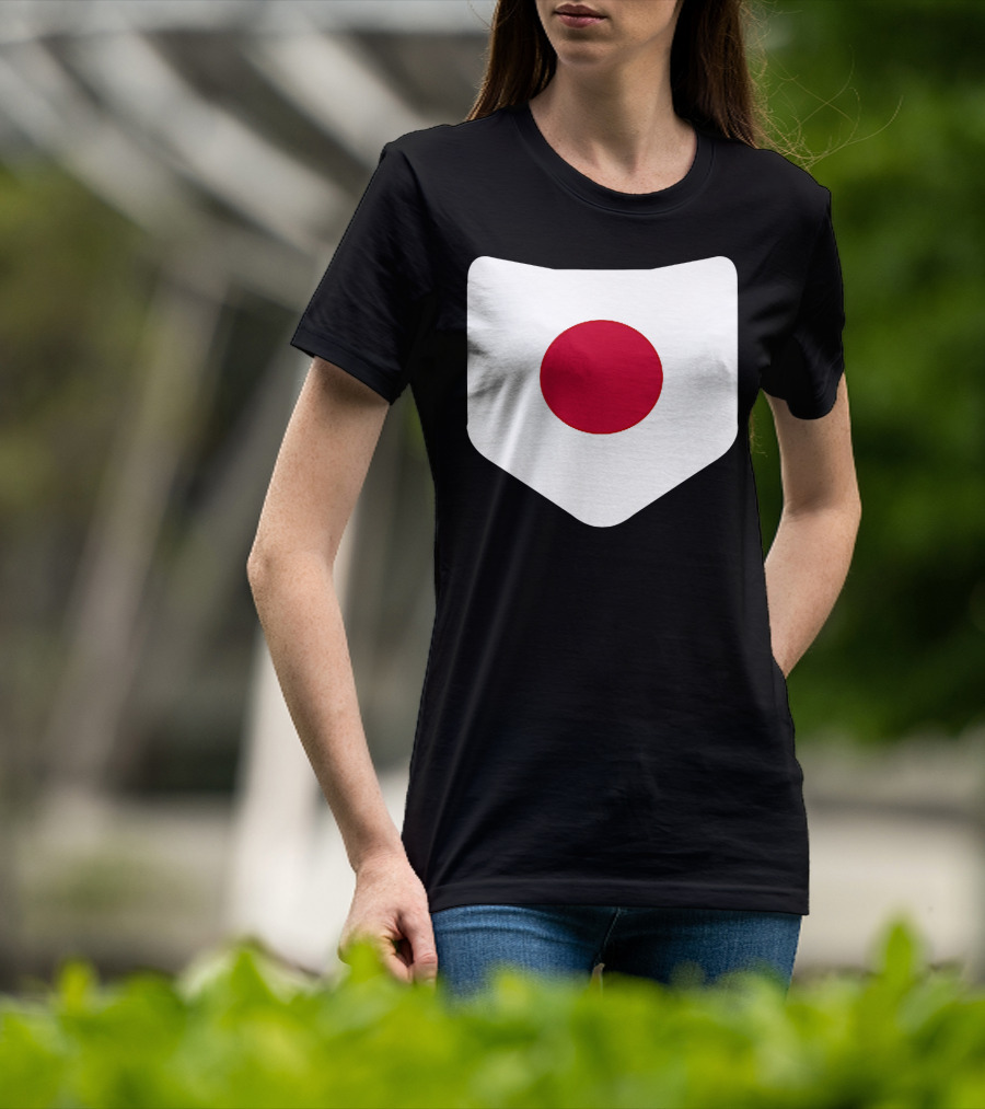 Japan Symbol Emblem With Printed Japanese Flag T-Shirt