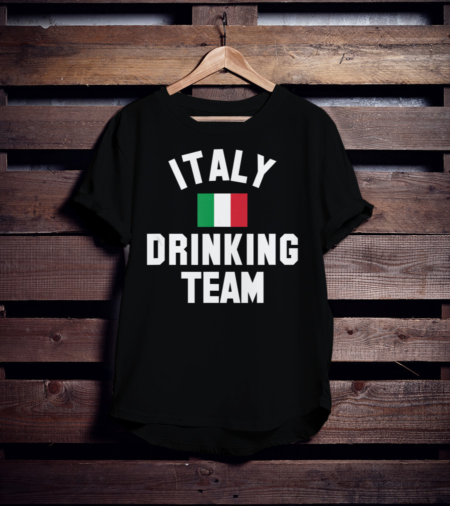 Italy Drinking Team Italy Beer Theme With Italian Flag T-Shirt