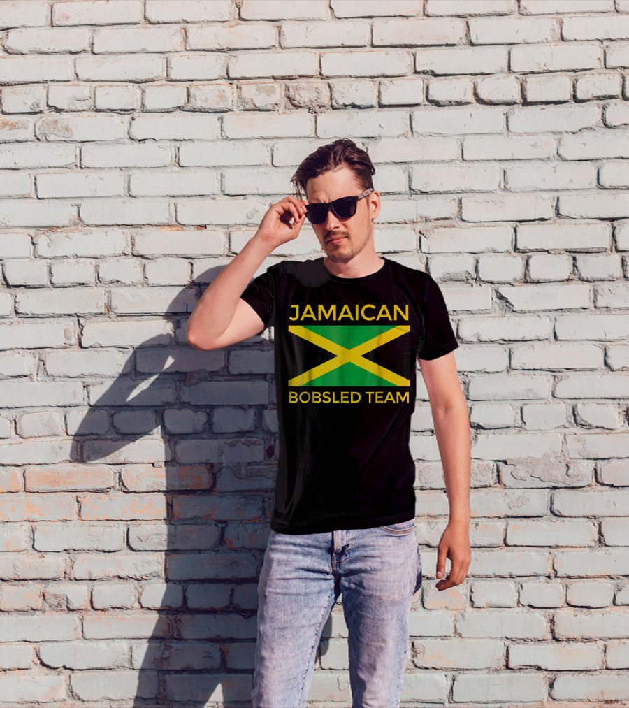 Jamaican Bobsled Team Jamaican Flag Jamaican Bobsled Team T-Shirt