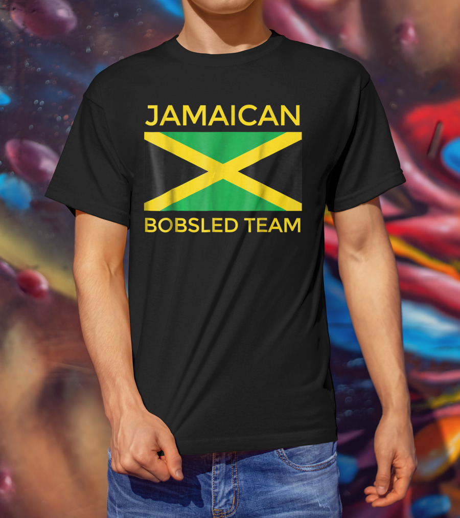 Jamaican Bobsled Team Jamaican Flag Jamaican Bobsled Team T-Shirt