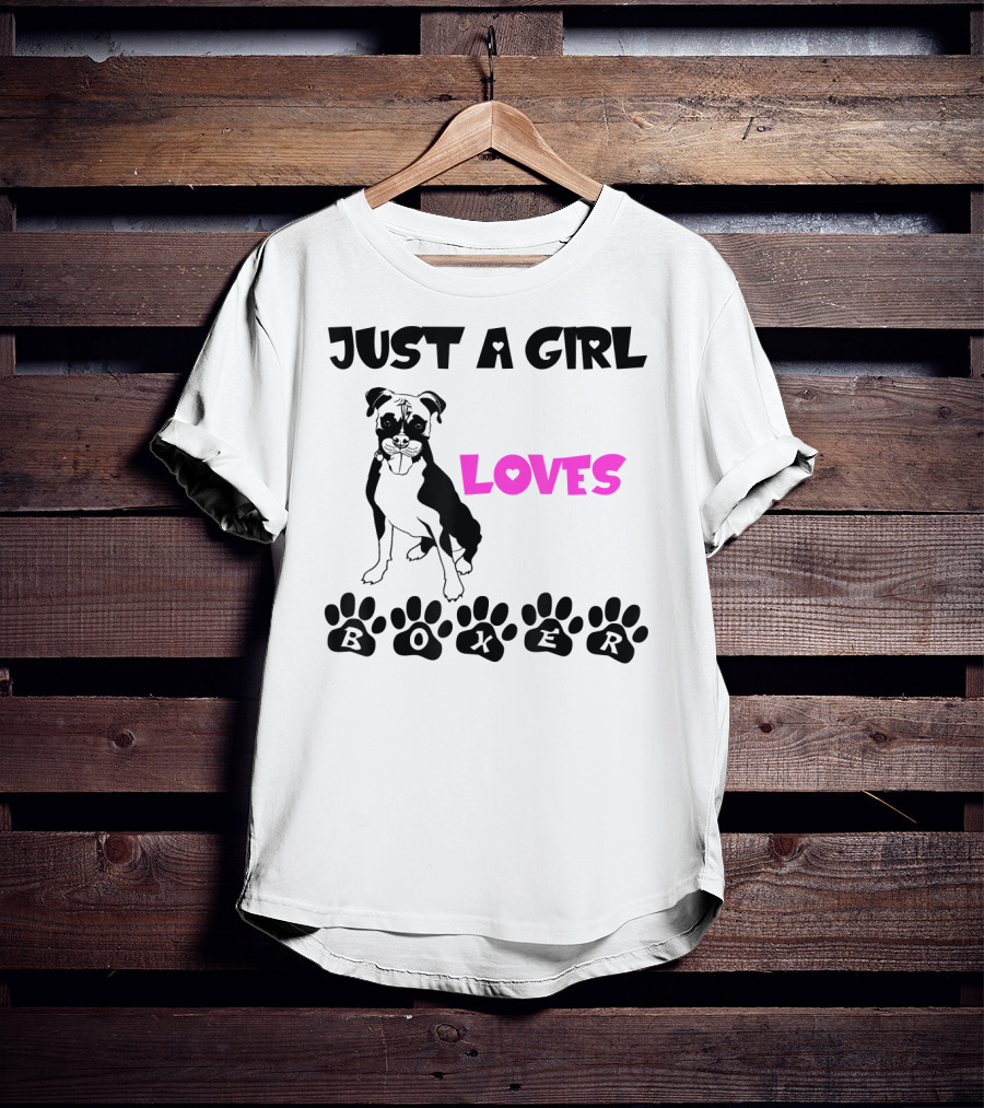 Just A Girl Who Loves Her Boxer Paws T-Shirt