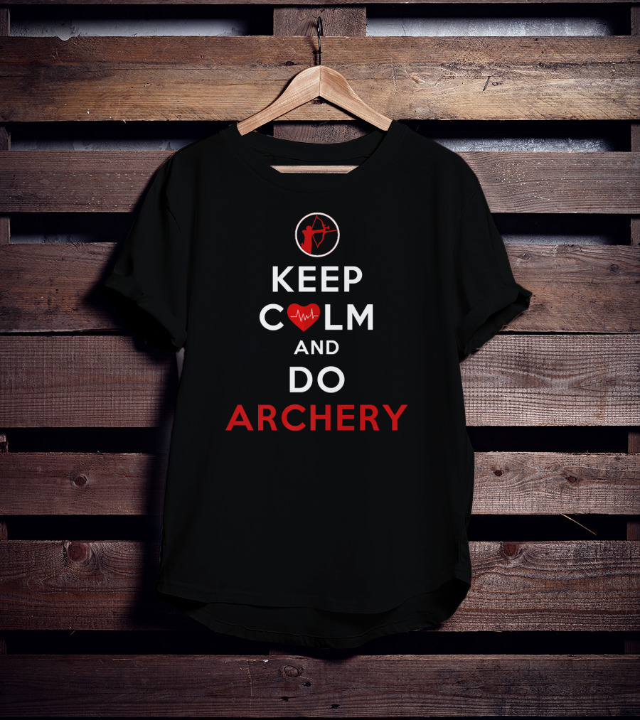 Keep Calm Heartbeat And Do Archery Bow Circle T-Shirt