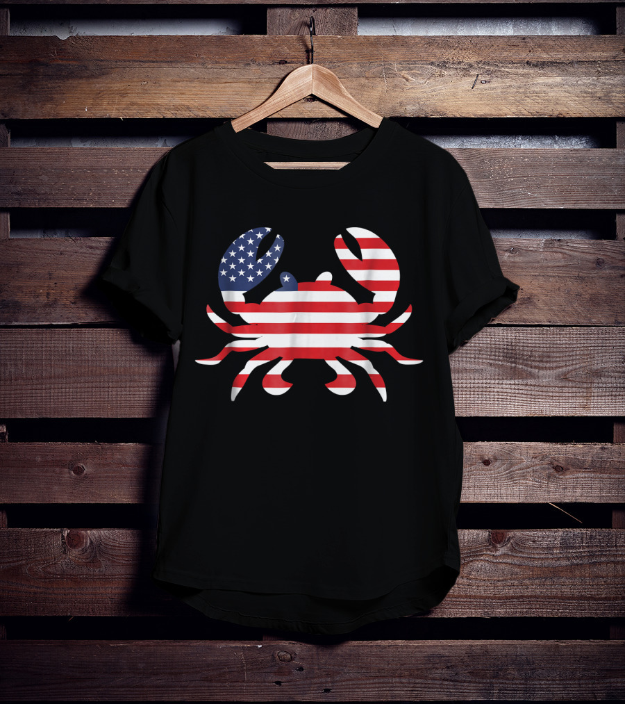 American Flag Crab USA Patriotic T-Shirt