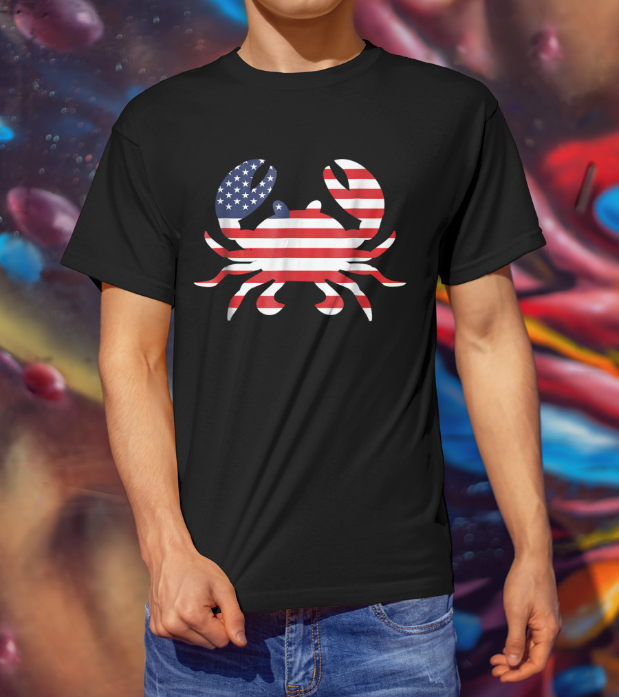 American Flag Crab USA Patriotic T-Shirt