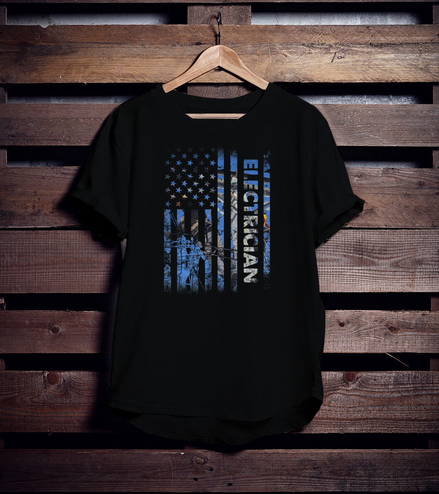 American Flag Electrician Stars And Stripes Patriotic T-Shirt