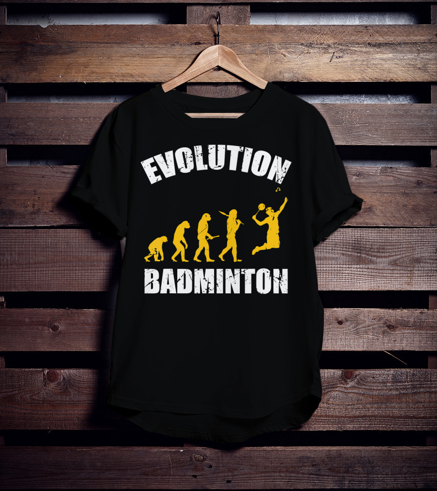 Evolution Of Badminton Fitness Enthusiast T-Shirt