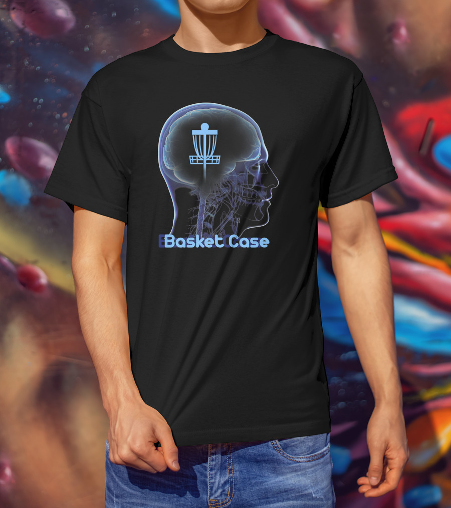 Basket Case Disc Golf Frisbee Target Brain T-Shirt