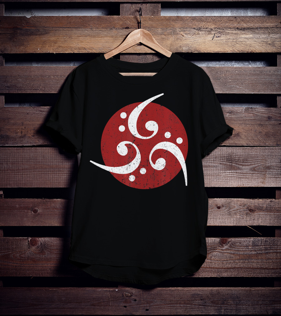 Vintage Bass Clef Symbol Red Circle T-Shirt