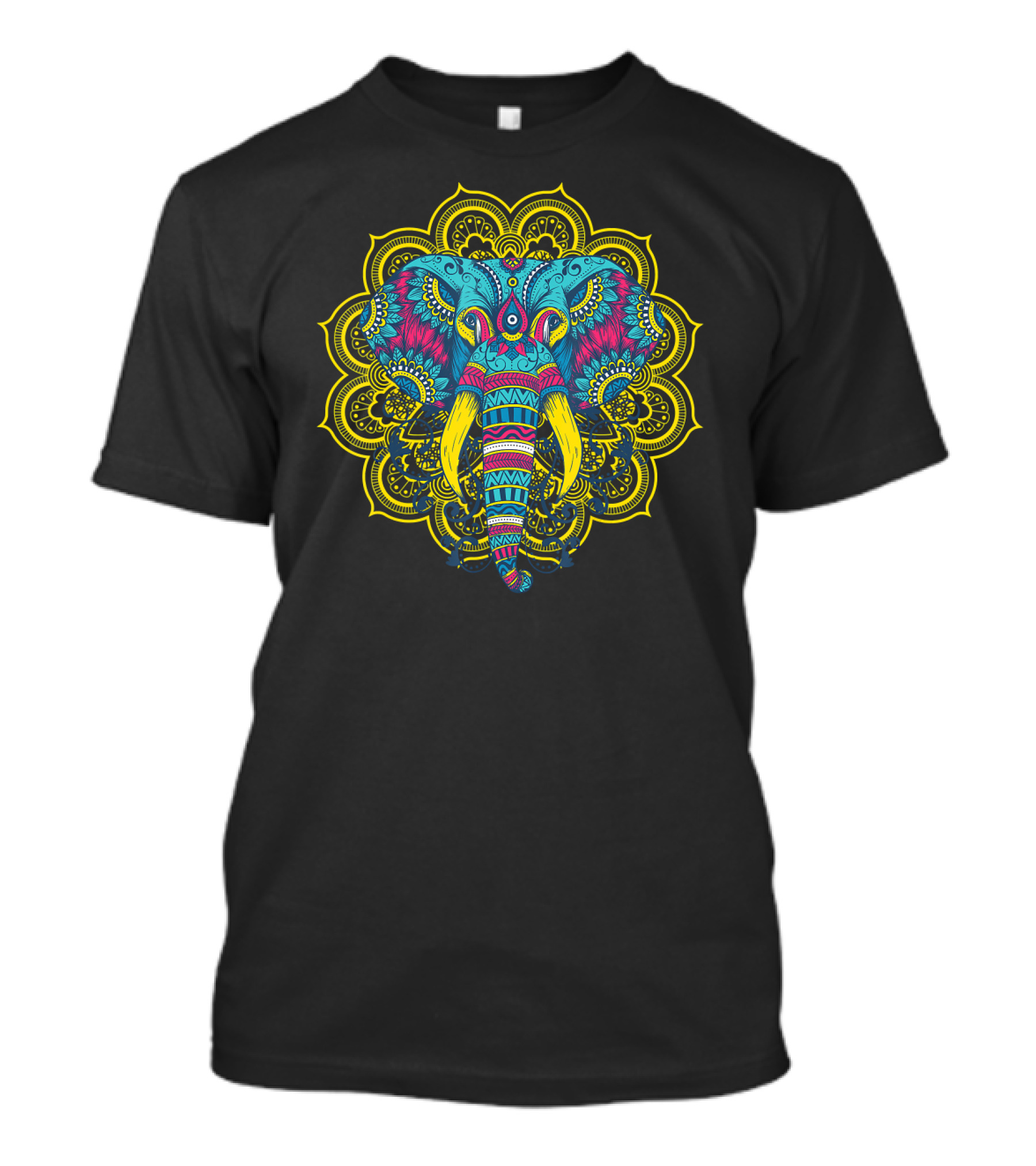 Elephant Lover Colorful Elephant Mandala T-Shirt