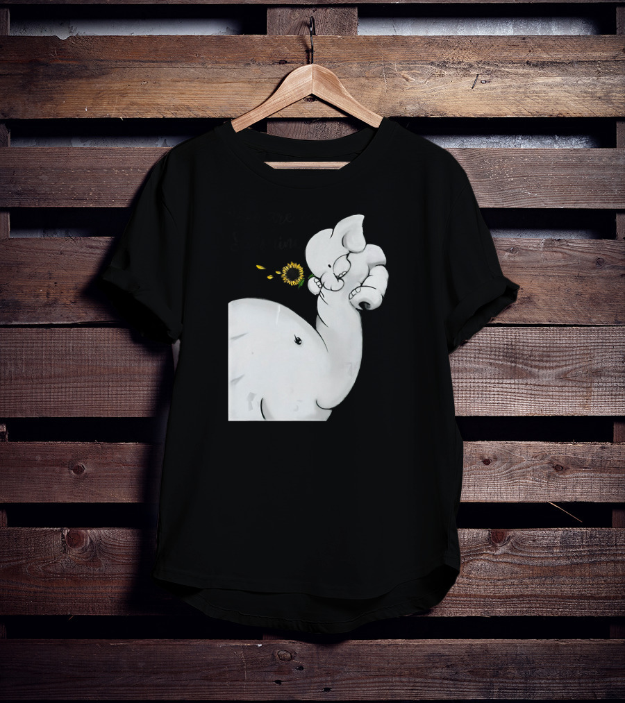 Elephant You Are My Sunshine With Flower And Baby Elephant Hugging T-Shirt