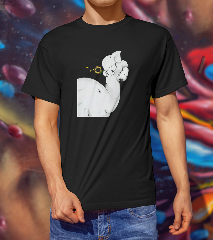 Elephant You Are My Sunshine With Flower And Baby Elephant Hugging T-Shirt