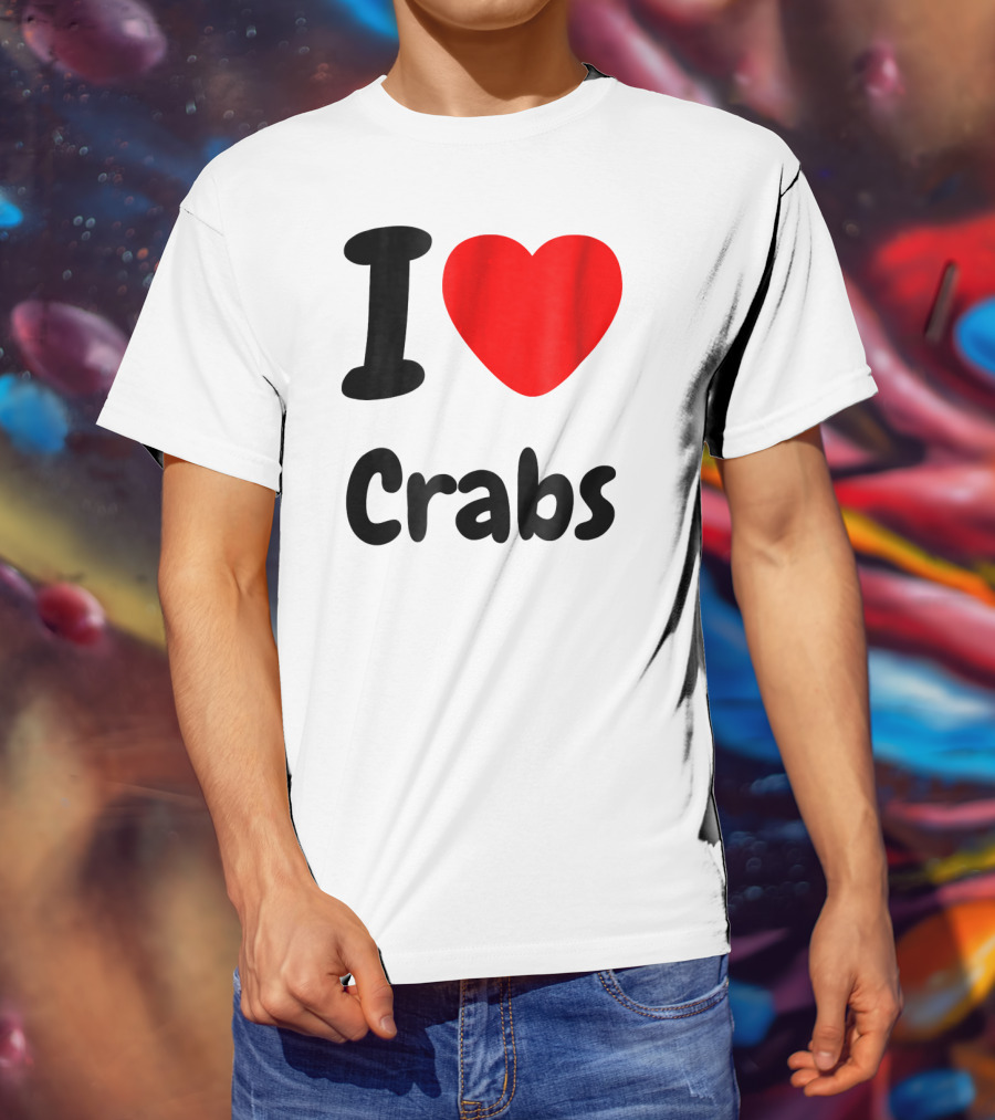 I Love Crabs Heart <3 Funny Crab T-Shirt
