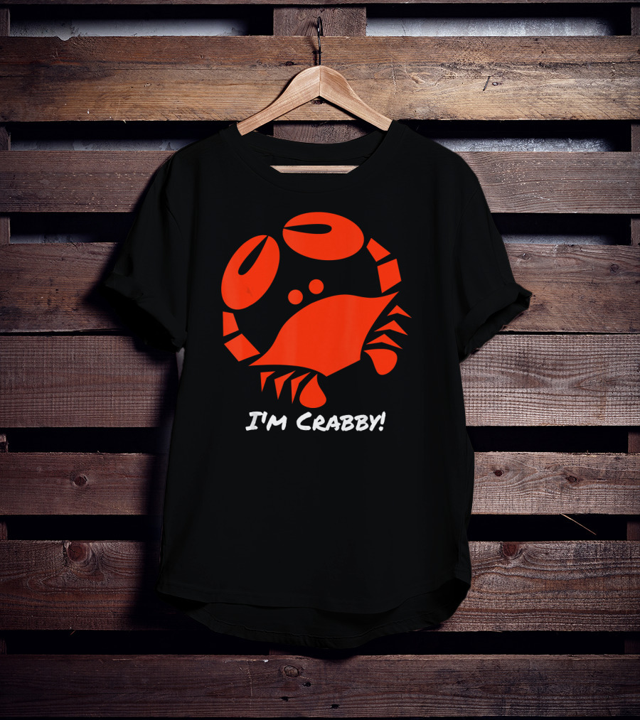 I'm Crabby Funny Crab Red Cartoon T-Shirt