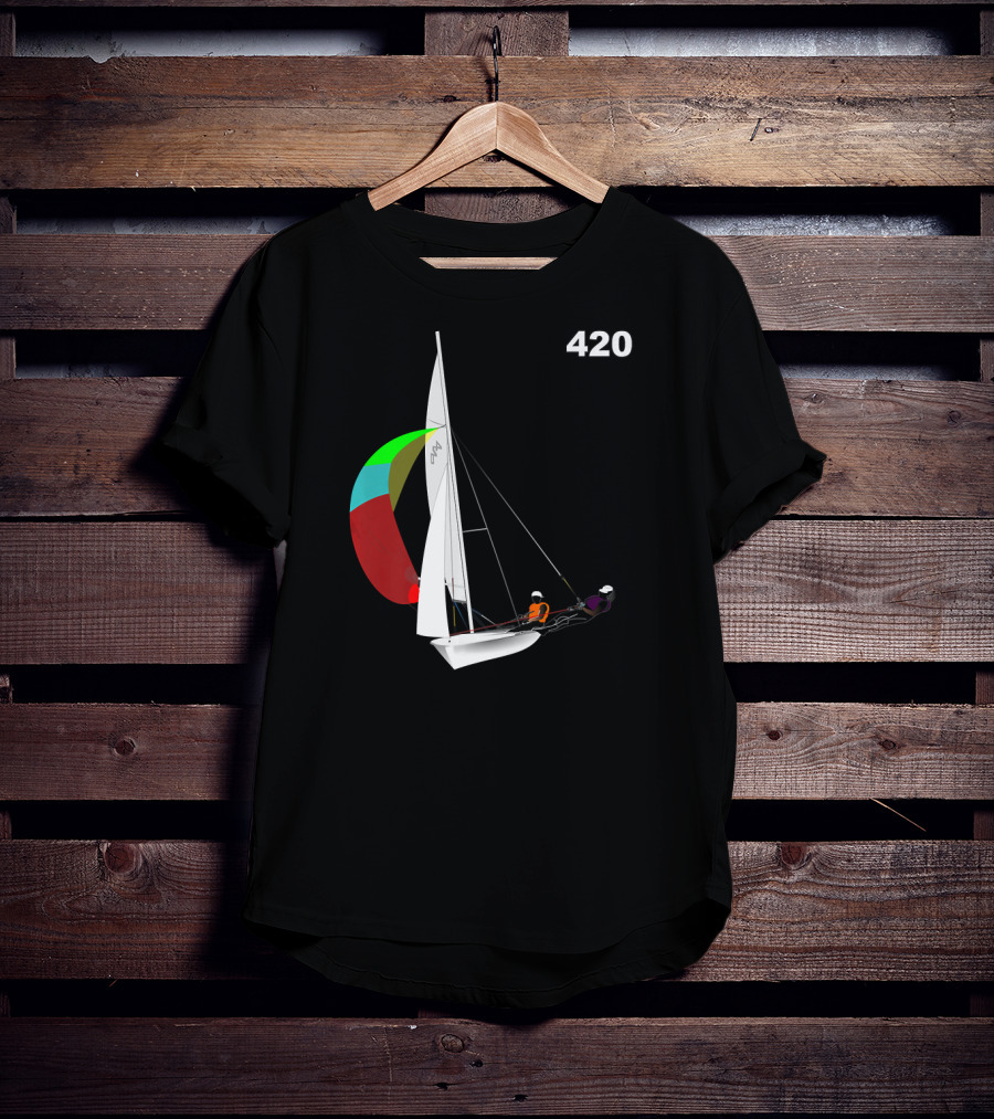 420 Sailing Dinghy Vibrant Spinnaker Racing T-Shirt