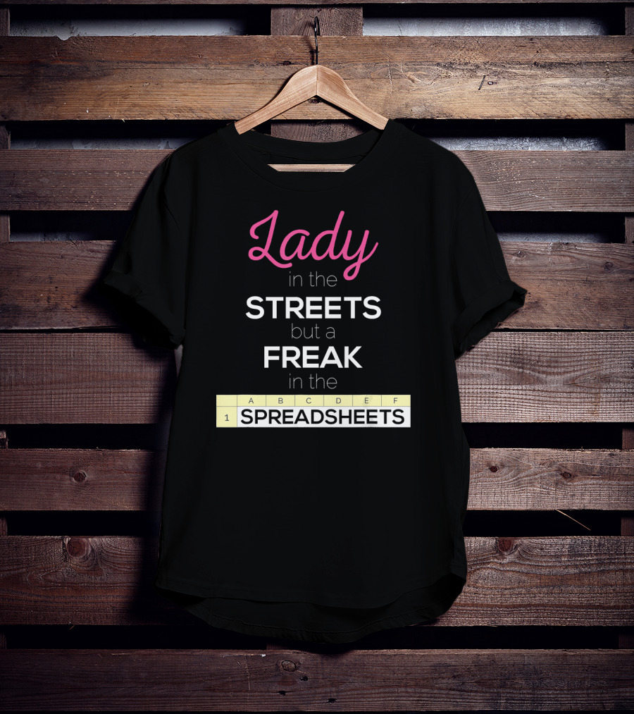 Lady In The Streets But A Freak In The Spreadsheets T-Shirt