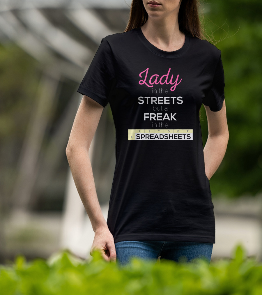 Lady In The Streets But A Freak In The Spreadsheets T-Shirt
