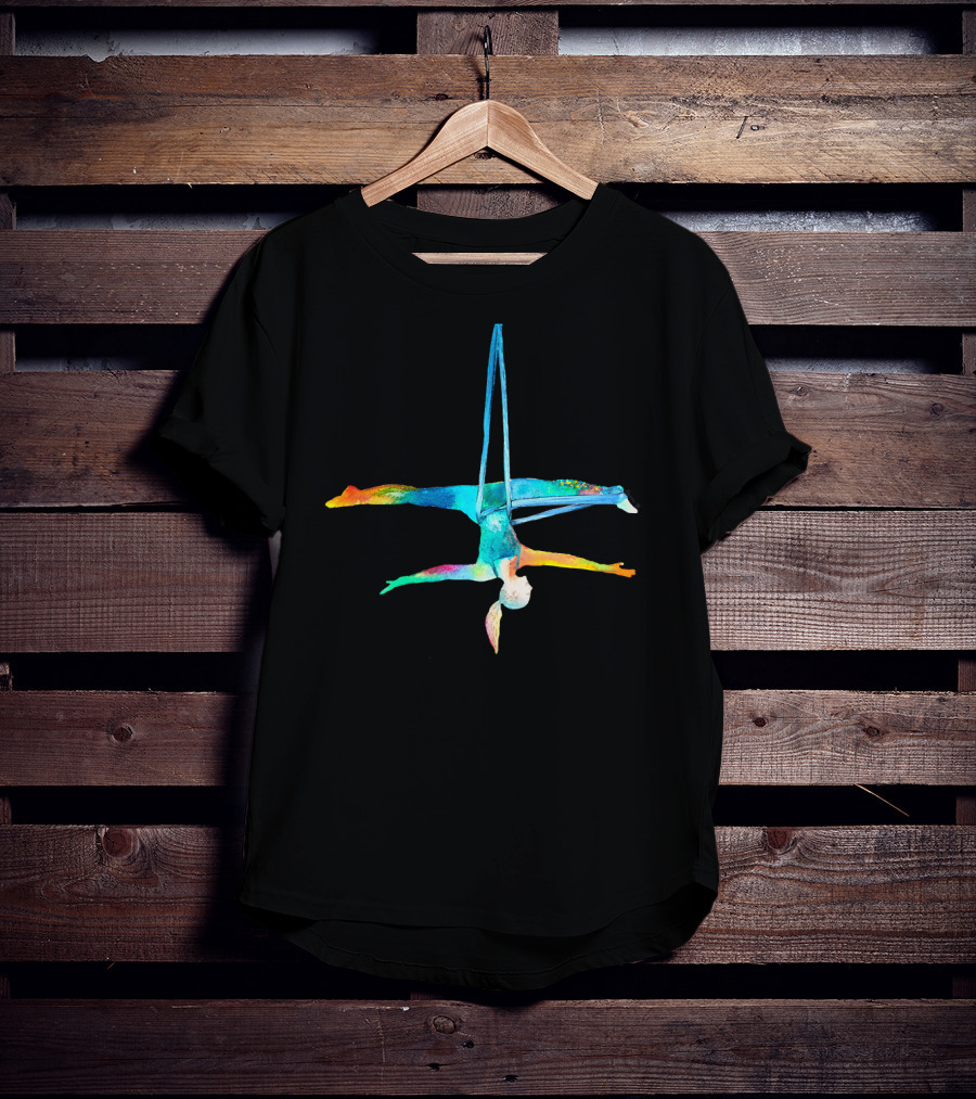 Aerial Silk Yoga Rainbow Pose T-Shirt