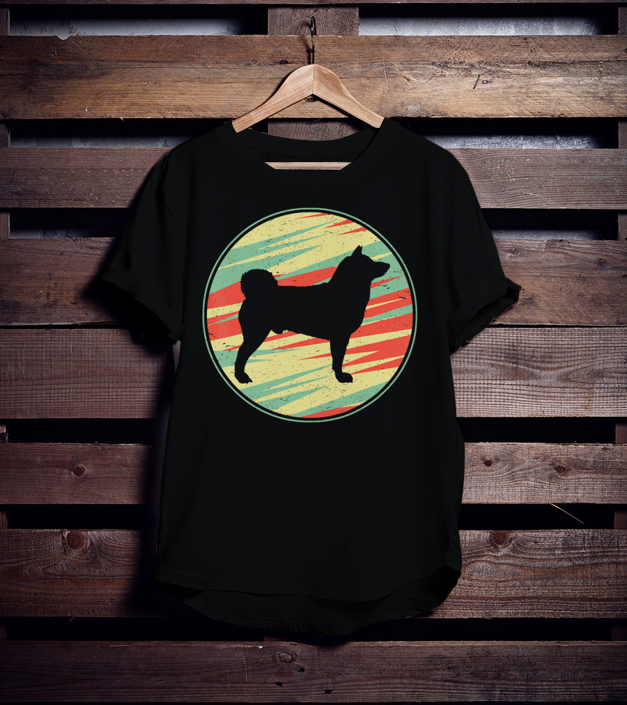 Akita Retro Vintage Silhouette Cute Do Circle T-Shirt