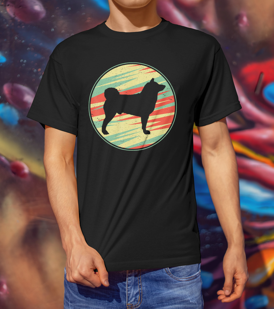 Akita Retro Vintage Silhouette Cute Do Circle T-Shirt