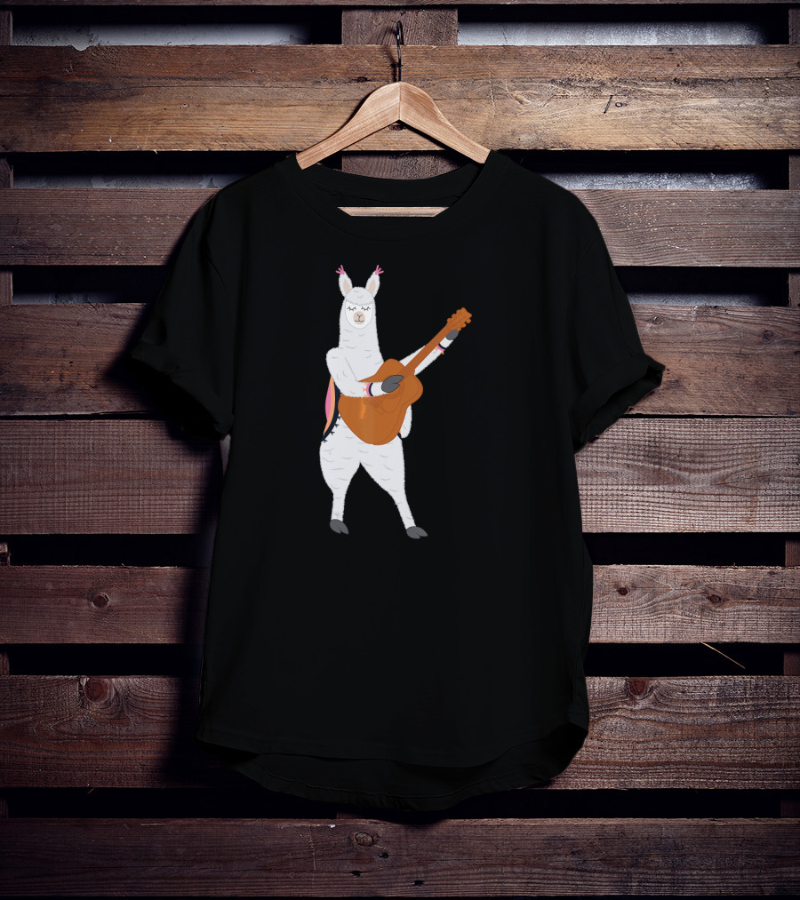 Alpaca Playing Classical Guitar Music With Llama T-Shirt