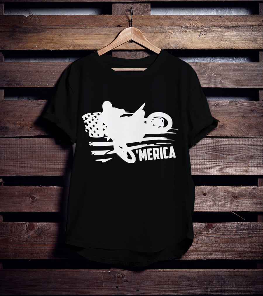 American Flag Dirt Bike 'Merica T-Shirt