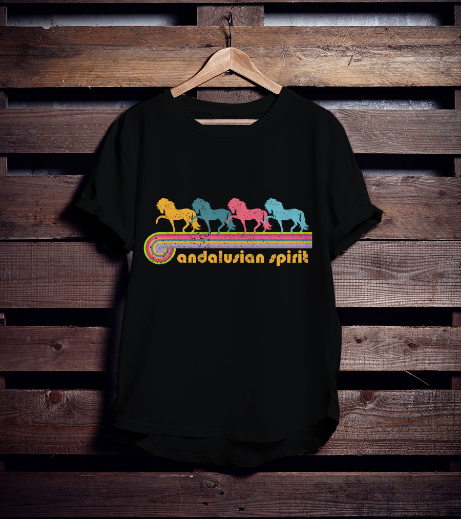 Andalusian Spirit Colorful Horse Retro NickerStickers T-Shirt