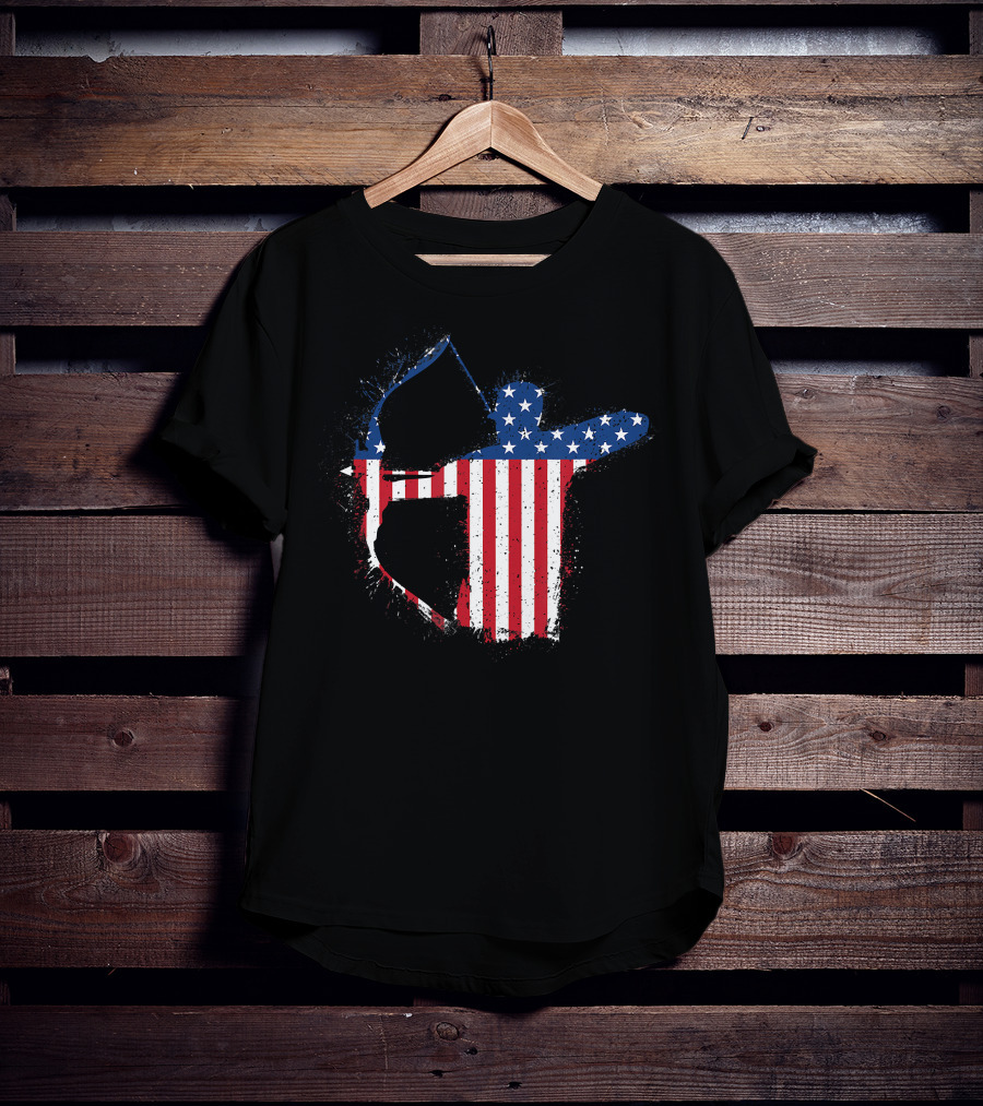 Archery Archer Bow Arrow American Flag T-Shirt