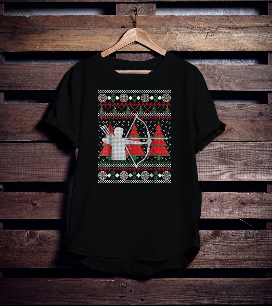 Festive Archery Bow Hunting Arrow Christmas T-Shirt