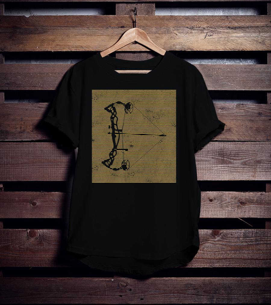 Archery Compound Bow Vintage Striped T-Shirt