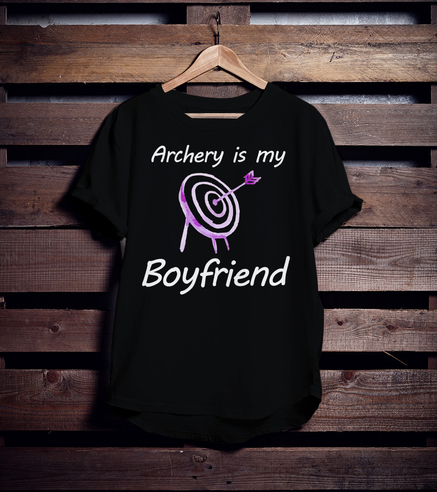 Archery Is My Boyfriend Target Armguard Arrow Love T-Shirt