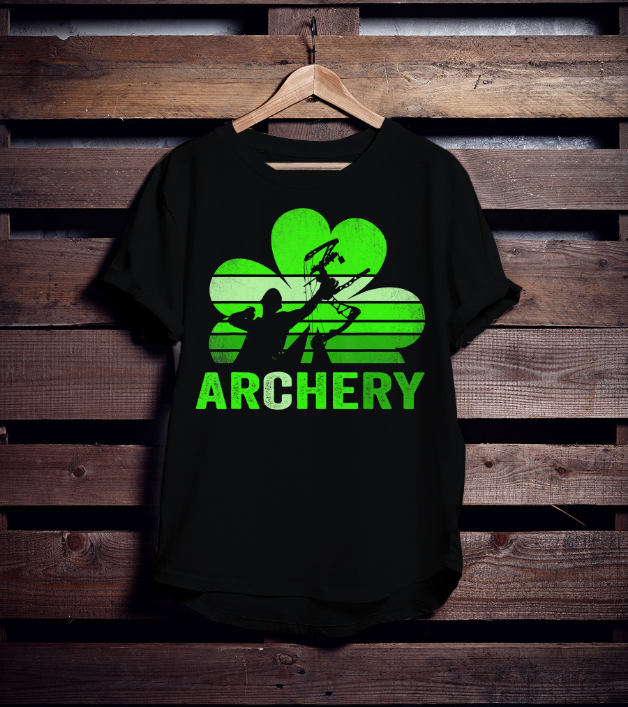 Archery Shamrock St Patrick's Day Bow And Arrow T-Shirt