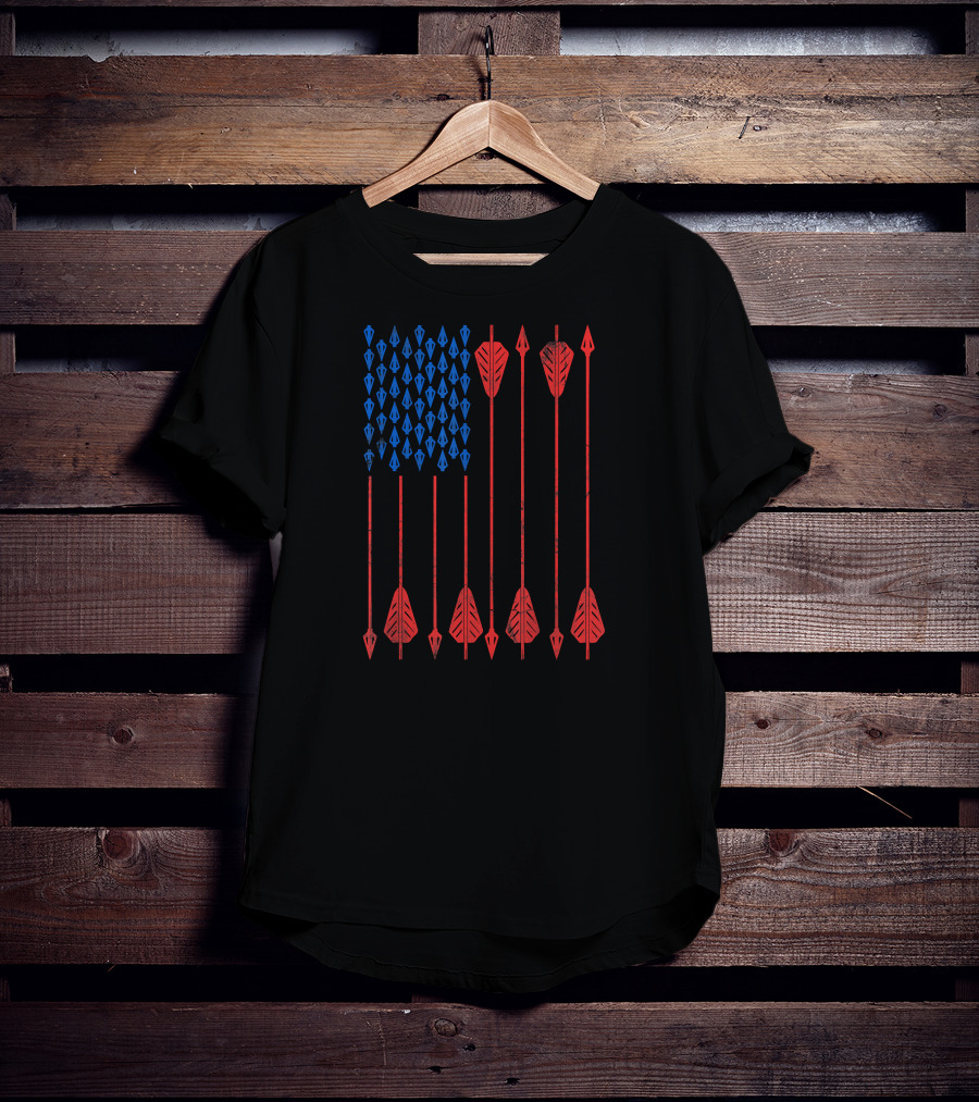 USA American Flag Made Of Arrows Archery T-Shirt