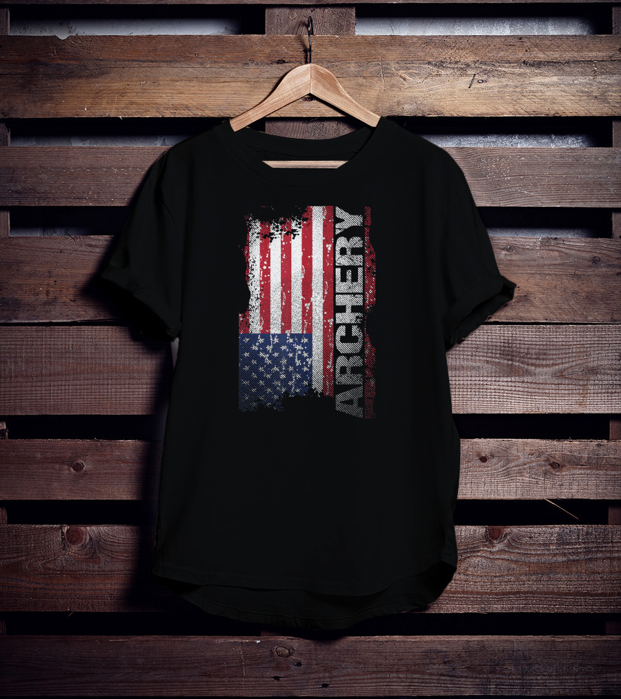 Archery American Flag Distressed Patriotic T-Shirt