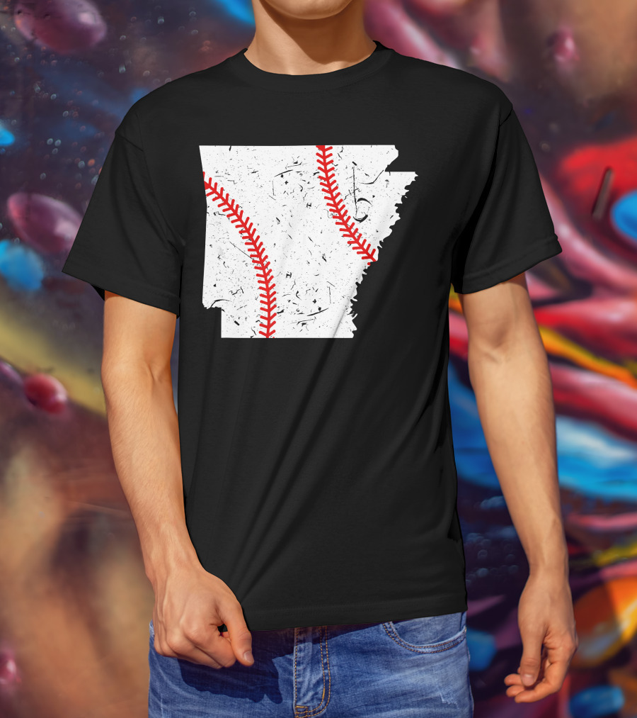 Awesome Arkansas Baseball Map T-Shirt