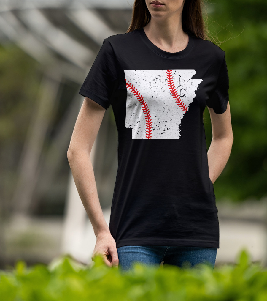 Awesome Arkansas Baseball Map T-Shirt