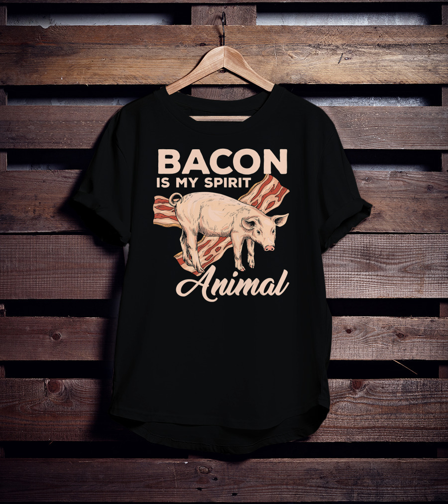 Bacon Is My Spirit Animal With Pig And Bacon T-Shirt