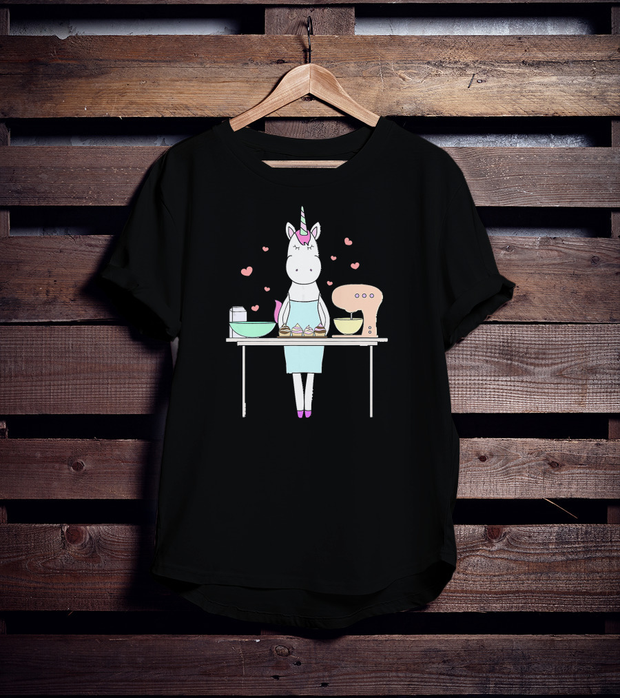 Baking Unicorn Cookies Cupcakes Mixing Cupboard Delight T-Shirt