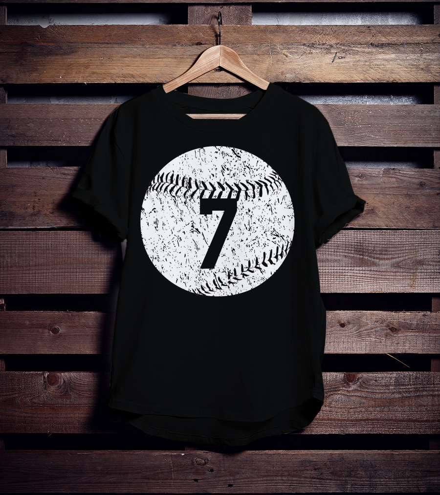 Number 7 Baseball Stitching T-Shirt