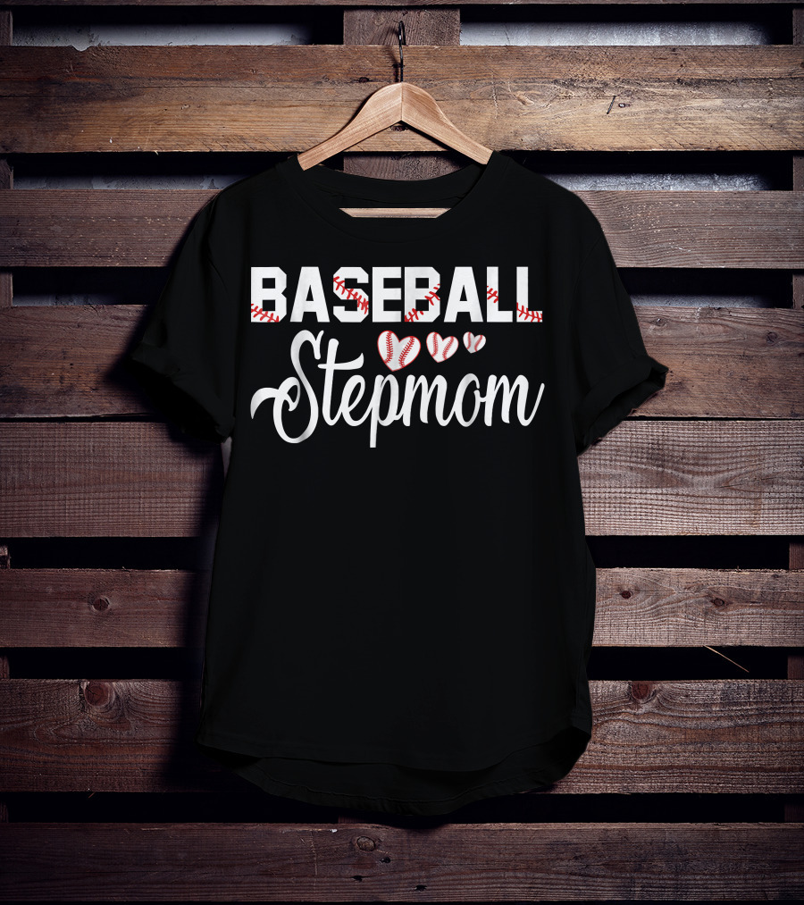 BASEBALL Stepmom Heart Baseballs Icons T-Shirt