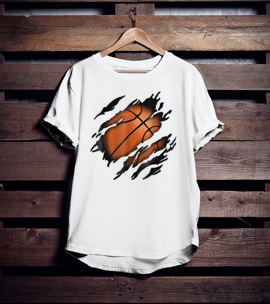 Basketball In Me Basketball Ripped T-Shirt