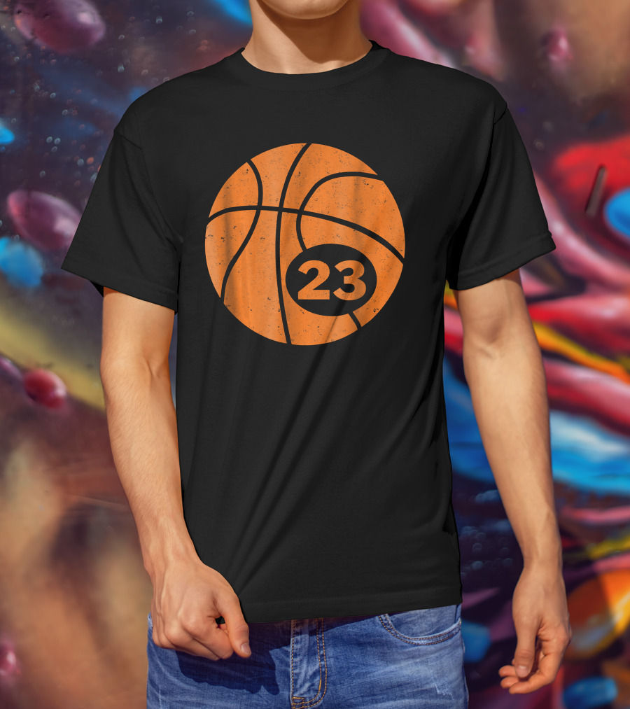 Basketball Player Jersey Number 23 Graphic Ball T-Shirt