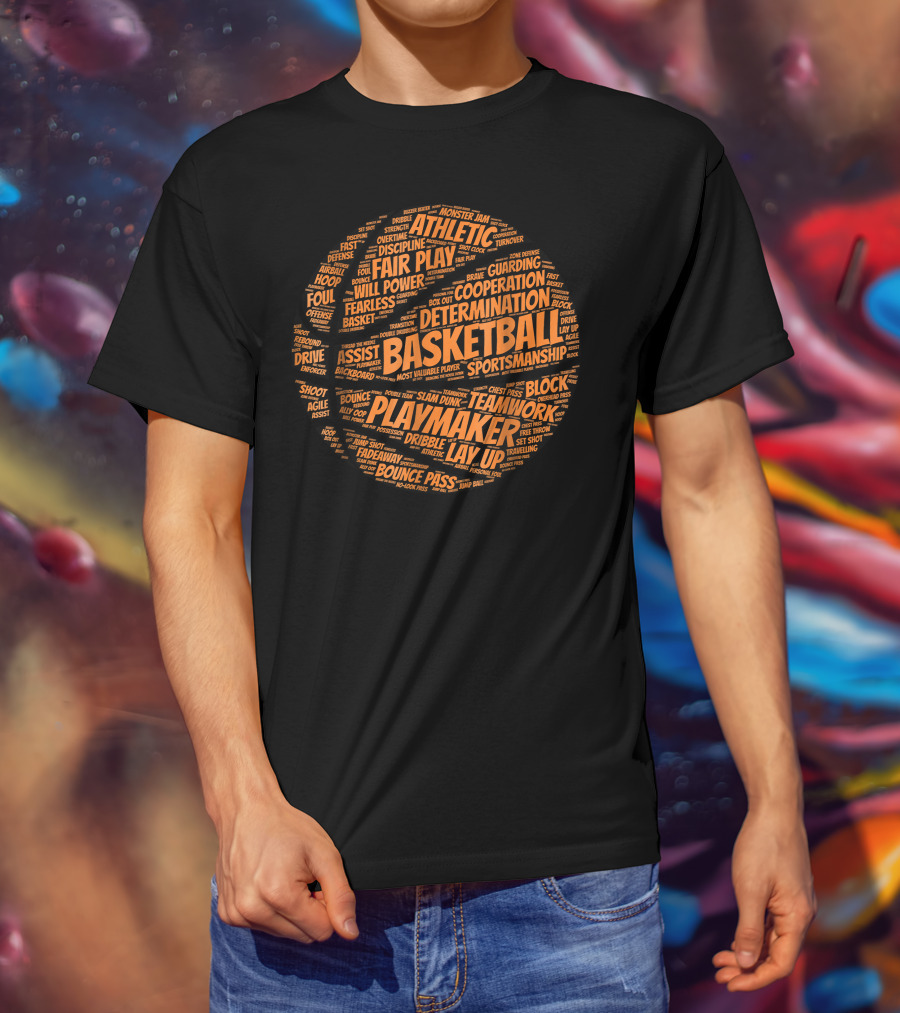 Basketball Athletic Determination Playmaker Dynamic Sportsmanship T-Shirt